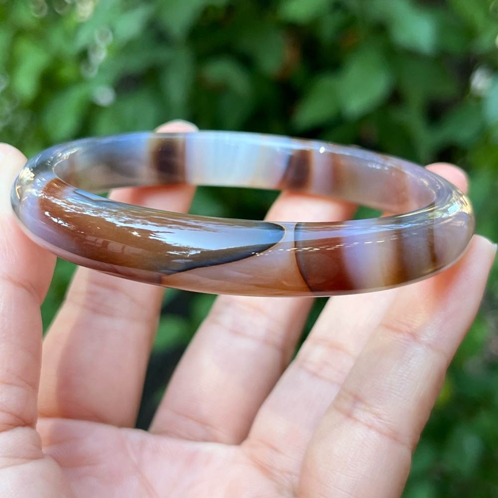 62.5mm inner diameter unique agate bangle 1228